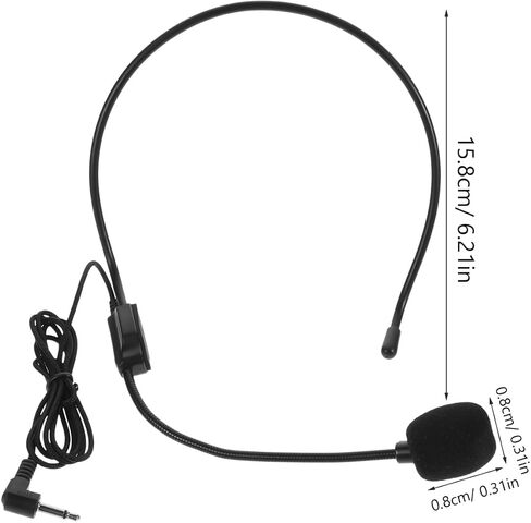 Supvox 6pcs سماعات الرأس السلكية ميكروفون مكثف الميكروفون لميكروفون صوت مضخم صوت مع تصميم خفيف الوزن للغناء محاضرات ومقابلات أسود in Kuwait