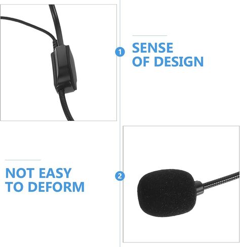 Supvox 6pcs سماعات الرأس السلكية ميكروفون مكثف الميكروفون لميكروفون صوت مضخم صوت مع تصميم خفيف الوزن للغناء محاضرات ومقابلات أسود in Kuwait