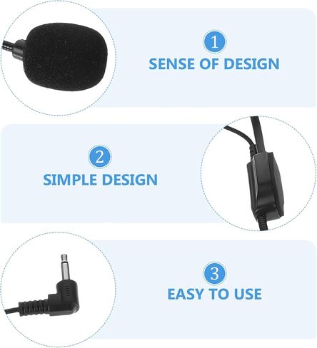 Supvox 6pcs سماعات الرأس السلكية ميكروفون مكثف الميكروفون لميكروفون صوت مضخم صوت مع تصميم خفيف الوزن للغناء محاضرات ومقابلات أسود in Kuwait