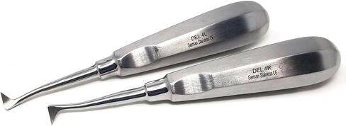 Set of 2 - Cryer Dental Molar Root Extraction Elevator Left and Right East-West Flag Luxating Tips Stainless Steel Instruments (DEL #1L + DEL #1R) in Kuwait