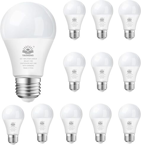 مصباح مصباح LED A21 ، مصابيح LED مكافئة 150 واط ، وضوء النهار 19W 5000K ، 2300 لومين ، غير قابل للتفصيل ، قاعدة E26 ، المصباح الساطع الفائق ، ETL مدرجة في الطاقة ، 4 عبوات. in Saudi Arabia
