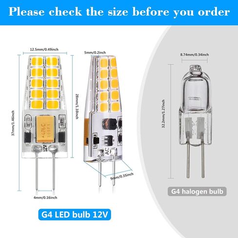 6 حزمة G4 LED LED Bulb 12V AC/DC 2.5W مكافئ 30W T3 BI-PIN BASE 2700K ناعم دافئ مصابيح G4 LIGH in Saudi Arabia