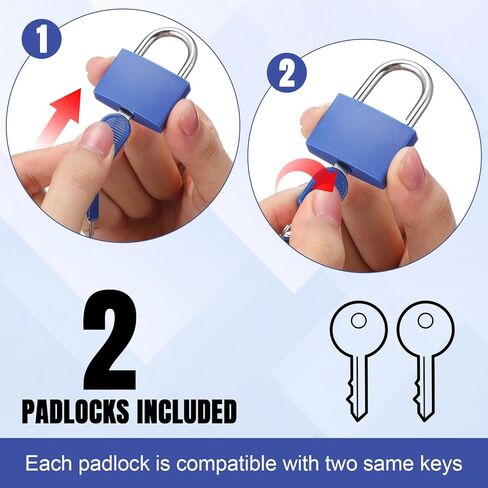 30 PCS قفل رئيسي ، قفل قفل الأمتعة الصغيرة أقفال الألومنيوم مع 60 مفتاح على حد سواء قفل 1.3 بوصة 33 مم ، قفل قوي مع نفس المفتاح لخزانة بوابة أدوات بوابة السياج (الأزرق) in Kuwait
