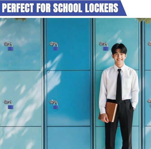 30 PCS قفل رئيسي ، قفل قفل الأمتعة الصغيرة أقفال الألومنيوم مع 60 مفتاح على حد سواء قفل 1.3 بوصة 33 مم ، قفل قوي مع نفس المفتاح لخزانة بوابة أدوات بوابة السياج (الأزرق) in Kuwait