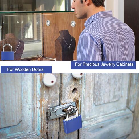 30 PCS قفل رئيسي ، قفل قفل الأمتعة الصغيرة أقفال الألومنيوم مع 60 مفتاح على حد سواء قفل 1.3 بوصة 33 مم ، قفل قوي مع نفس المفتاح لخزانة بوابة أدوات بوابة السياج (الأزرق) in Kuwait