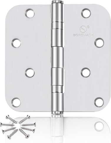 304 Stainless Steel Hinges 5/8 Radius Corners 3.5'' Ball Bearing Brushed Satin Nickel Door Hinges for Interior Exterior Door-3 Pack in Saudi Arabia