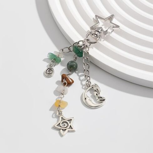 angyape y2k boho keychain sun moon star star stare the the therged charms charms charms summer summer accessories for women in Kuwait