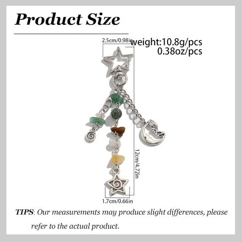 angyape y2k boho keychain sun moon star star stare the the therged charms charms charms summer summer accessories for women in Kuwait