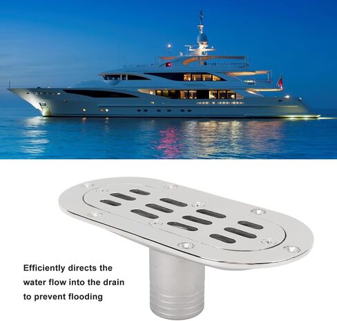 Marine Floor Drain, 7.48x3.54in Boat Floor Deck Drain, 316 Stainless Steel Boat Drain Floor Deck with Mirror Polished for Boats Yachts in Saudi Arabia
