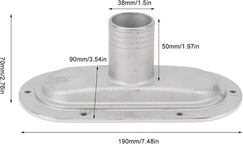 Marine Floor Drain, 7.48x3.54in Boat Floor Deck Drain, 316 Stainless Steel Boat Drain Floor Deck with Mirror Polished for Boats Yachts in Saudi Arabia
