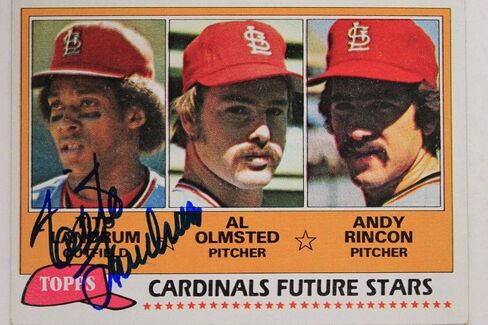 Tito Landrum St Louis Cardinals تم توضيحه 1981 Topps #244 بطاقة موقعة 17C - بطاقات موقعة للبيسبول in Saudi Arabia