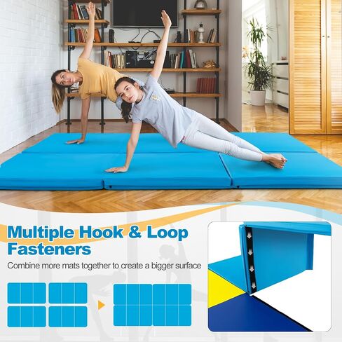 حصيرة جمباز قابلة للطي Goplus ، 6 '× 2' x 2 '' تمرين ثلاثي الأطواق سميكًا. in Saudi Arabia