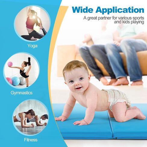 حصيرة جمباز قابلة للطي Goplus ، 6 '× 2' x 2 '' تمرين ثلاثي الأطواق سميكًا. in Saudi Arabia