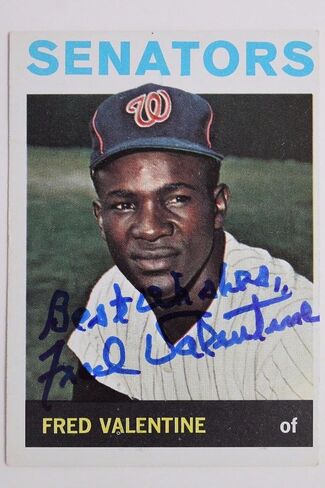 فريد فالنتين أوريولز سيناتورس 1964 Topps #483 بطاقة توقيع MLB وقعت 16C - MLB بطاقات البيسبول موقعة in Saudi Arabia