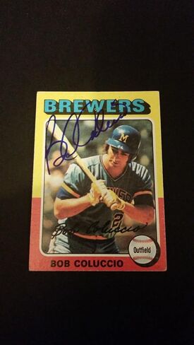 Bob Coluccio Brewers 1975 Topps #456 Cardinals Authentic Signed Autograph FB15 - Autographed Baseball Cards in Saudi Arabia