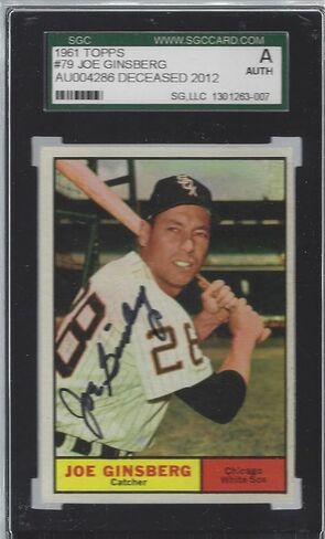 تم توقيعه 1961 Topps Joe Ginsburg Chicago Sox #79 SGC Slabbed - Baseball Slabbed Cards in Saudi Arabia