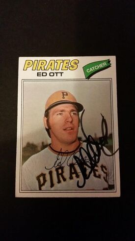 Ed Ott Pirates 1977 Topps #197 Angels Authentic Motograph FB15 - بطاقات البيسبول الموقعة in Saudi Arabia