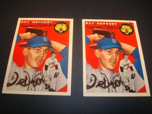 Ray Herbert 1994 Topps 1954 Archives #190 Tigers وقعت توقيع TD الأصيل - بطاقات البيسبول الموقعة in Saudi Arabia