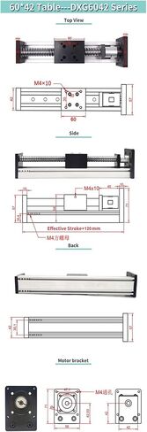 الدليل الخطي وحدة انزلاق السكك الحديدية وحدة 100-800mm السكتة الدماغية 60 * 42/60 * 48 Mobile Panle NEMA23 1.2/2/3NM Stepper Moto Kit (60x42 Table1.2nm) in Kuwait