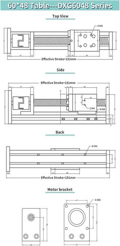 الدليل الخطي وحدة انزلاق السكك الحديدية وحدة 100-800mm السكتة الدماغية 60 * 42/60 * 48 Mobile Panle NEMA23 1.2/2/3NM Stepper Moto Kit (60x42 Table1.2nm) in Kuwait