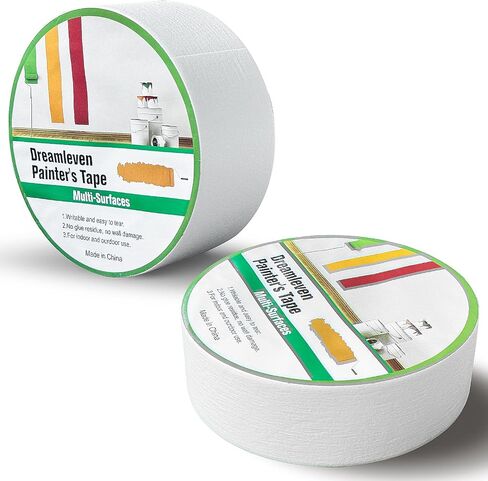 2 Inch White Painter's Tape with Adhesive for Multi-Surface,General Purpose White Masking Tape for Wall,Labeling,DIY Projects & Crafts,Automotive,Easy Peel and Remove, 2Rolls=120 Yards in Saudi Arabia