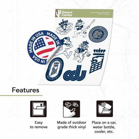 Desert Cactus Old University University University Odu Monarchs Vinyl Lexals Laptop Gater Bottle Type 2 (T2 Vintage 1) in Saudi Arabia
