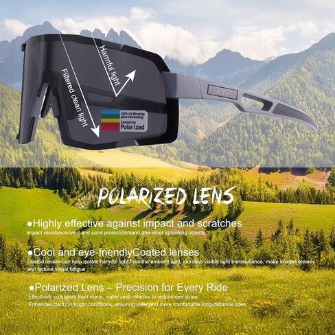 Sports Sunglasses for Men & Women, Polarized UV400 Cycling Glasses with Myopia Frame, Lightweight for Cycling, Running in Saudi Arabia