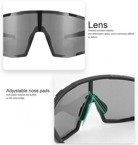 Sports Sunglasses for Men & Women, Polarized UV400 Cycling Glasses with Myopia Frame, Lightweight for Cycling, Running in Saudi Arabia