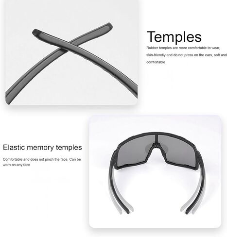 Sports Sunglasses for Men & Women, Polarized UV400 Cycling Glasses with Myopia Frame, Lightweight for Cycling, Running in Saudi Arabia