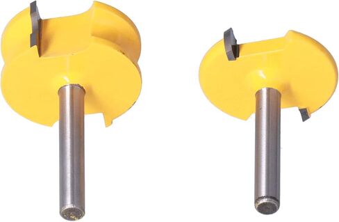 ZJchao T Track Router Bit, T Slot Router Bit Slot Cutter 2Pcs Set 1/4in Shank Silver Yellow Bead Joint for Woodworking in Saudi Arabia