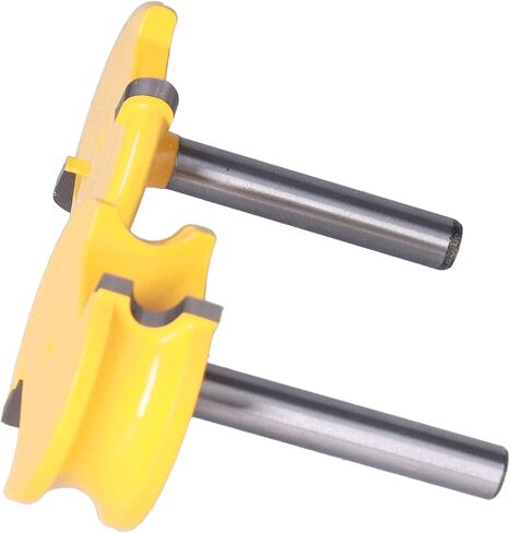 ZJchao T Track Router Bit, T Slot Router Bit Slot Cutter 2Pcs Set 1/4in Shank Silver Yellow Bead Joint for Woodworking in Saudi Arabia