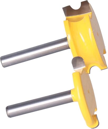 ZJchao T Track Router Bit, T Slot Router Bit Slot Cutter 2Pcs Set 1/4in Shank Silver Yellow Bead Joint for Woodworking in Saudi Arabia