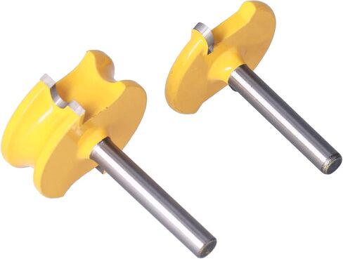 ZJchao T Track Router Bit, T Slot Router Bit Slot Cutter 2Pcs Set 1/4in Shank Silver Yellow Bead Joint for Woodworking in Saudi Arabia