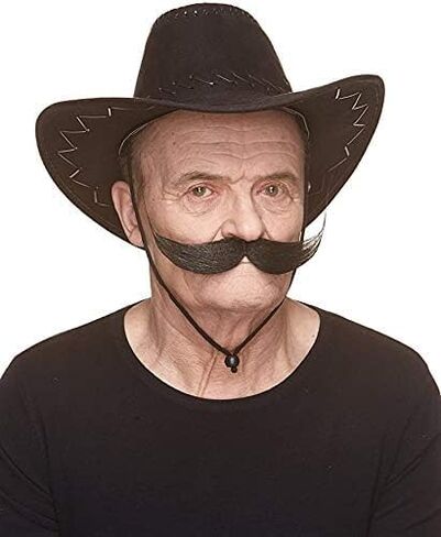 شارب دالي كبير ذاتي اللصق، شارب مزيف، مبتكر، شعر وجه صناعي، إكسسوار زي للبالغين، لون بني in Kuwait