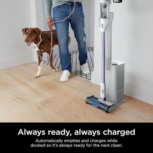 Shark IW3120 Detect Pro - فراغ لامع خفيف الوزن مع مرشح HEPA ، محمولة محمولة ، قفص الاتهام ، نظام فارغ تلقائي ، أداة الشقوق ، فراغ عصا مثالي لشعر الحيوانات الأليفة ، الأرجواني الأبيض/الرماد (المتجدد) in Saudi Arabia