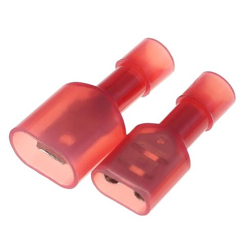 MeetOoot 100pcs نايلون سبيد موصل مجموعة Red 22 إلى 16 AWG انفصال سريع معزول بالكامل من الذكور والإناث الأسلاك in Saudi Arabia