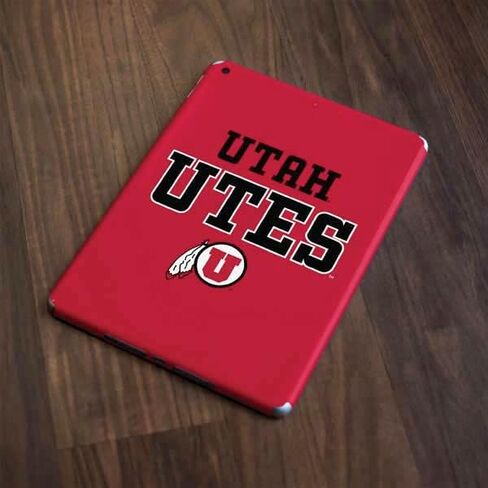 Skinit Decal Tablet Skin Compatible with iPad 9.7in (2017) - Officially Licensed College Utah Utes Text on Red Design in Saudi Arabia