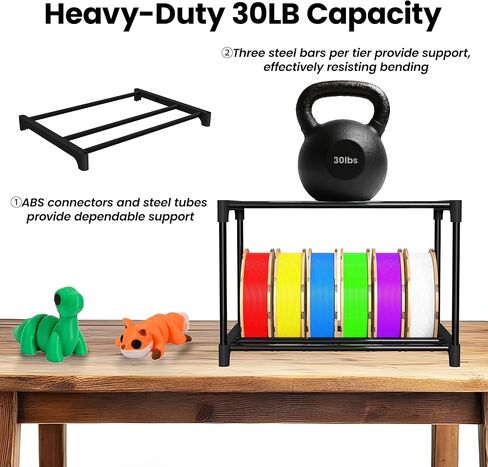 3D Printer Filament Storage Rack, 9-Tier Modular Metal Spool Holder, Holds 54×1kg Spools, Customizable 4 Tiers & 5 Tiers Filament Rack, Tool-Free Assembly for Home, Office Workshop, Studio in Kuwait