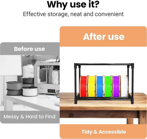 3D Printer Filament Storage Rack, 9-Tier Modular Metal Spool Holder, Holds 54×1kg Spools, Customizable 4 Tiers & 5 Tiers Filament Rack, Tool-Free Assembly for Home, Office Workshop, Studio in Kuwait
