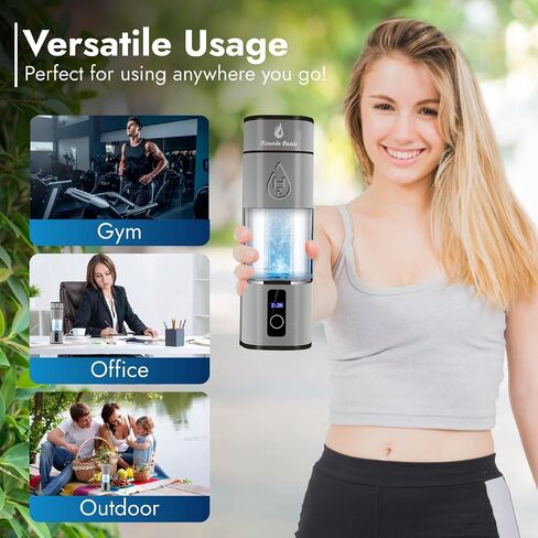 Hydrogen Water Bottle – 8000 PPB SPE/PEM Cup with Platinum Electrodes & Dupont PEM • Portable USB Rechargeable 280 mL Hydrogen Generator for Drinking Water in Saudi Arabia