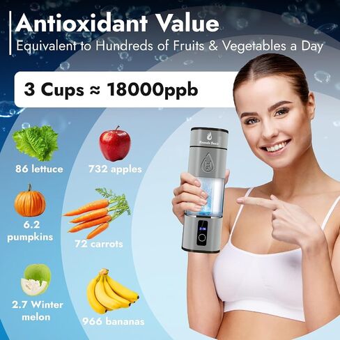 Hydrogen Water Bottle – 8000 PPB SPE/PEM Cup with Platinum Electrodes & Dupont PEM • Portable USB Rechargeable 280 mL Hydrogen Generator for Drinking Water in Saudi Arabia