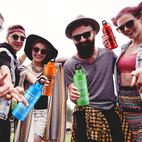 12 PCS 17oz Gaming Bottle Bottle Sports معزول مع عزل زجاجات مع خطاف مضحك يقتبس من الألومنيوم ألومنيوم لاعب القهوة المثلج لقهوة سفر لصالح حفلات فيديو عيد ميلاد (Multicolor) in Kuwait