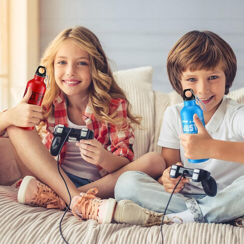 12 PCS 17oz Gaming Bottle Bottle Sports معزول مع عزل زجاجات مع خطاف مضحك يقتبس من الألومنيوم ألومنيوم لاعب القهوة المثلج لقهوة سفر لصالح حفلات فيديو عيد ميلاد (Multicolor) in Kuwait