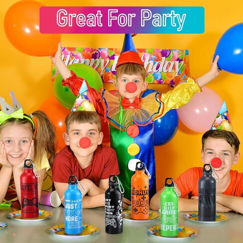 12 PCS 17oz Gaming Bottle Bottle Sports معزول مع عزل زجاجات مع خطاف مضحك يقتبس من الألومنيوم ألومنيوم لاعب القهوة المثلج لقهوة سفر لصالح حفلات فيديو عيد ميلاد (Multicolor) in Kuwait