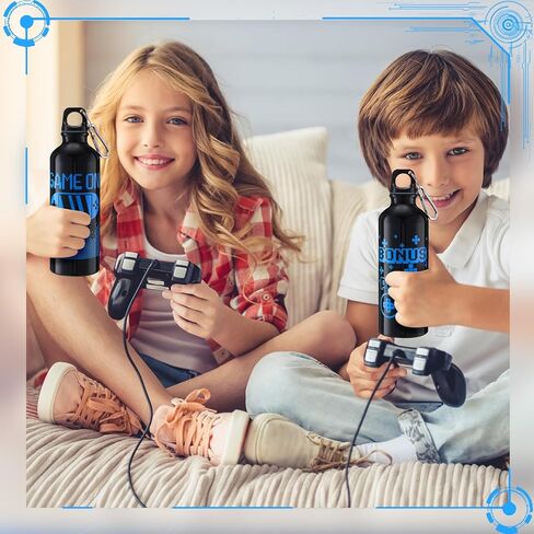 12 Pcs 17oz Gaming Water Bottle Sports Insulated Water Bottles with Hook Clip Funny Quotes Aluminum Gamer Iced Coffee Travel Mug for Birthday Video Game Party Favors (Multicolor) in Saudi Arabia
