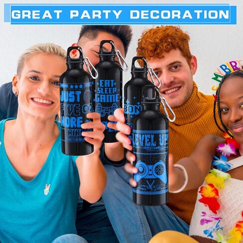 12 Pcs 17oz Gaming Water Bottle Sports Insulated Water Bottles with Hook Clip Funny Quotes Aluminum Gamer Iced Coffee Travel Mug for Birthday Video Game Party Favors (Multicolor) in Saudi Arabia