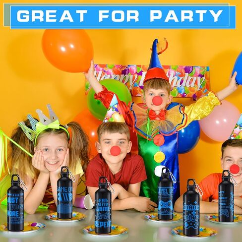 12 Pcs 17oz Gaming Water Bottle Sports Insulated Water Bottles with Hook Clip Funny Quotes Aluminum Gamer Iced Coffee Travel Mug for Birthday Video Game Party Favors (Multicolor) in Saudi Arabia