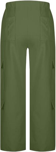 Cargo Pants Women Baggy High Waisted Wide Leg Stretchy Pants with Pockets Casual Lightweight Streetwear Clothes in Saudi Arabia