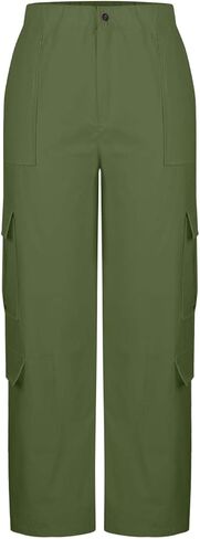 Cargo Pants Women Baggy High Waisted Wide Leg Stretchy Pants with Pockets Casual Lightweight Streetwear Clothes in Saudi Arabia