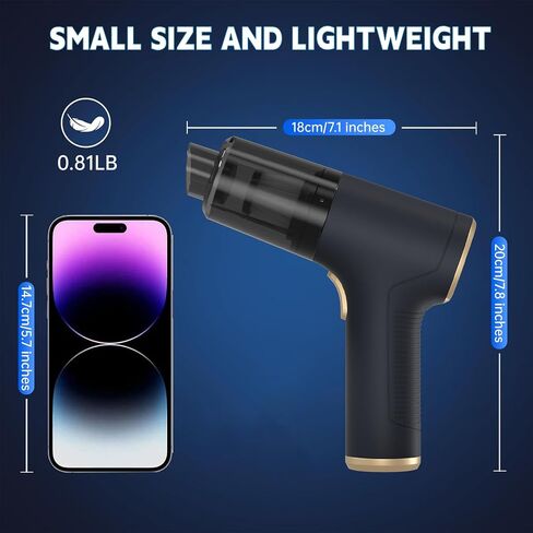 Handheld Car Vacuum Portable Cordless，12000PA High Power Mini Vacuum Cleaner and Air Duster, 4-in1 Hand Held Vacuum Cordless Rechargeable for Car, Home, Office, Pet in Saudi Arabia